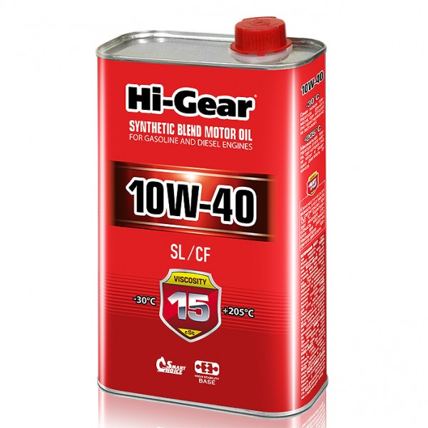 HG1110 Полусинтетическое моторное масло Hi-Gear 10W40 SL/CF, 1л